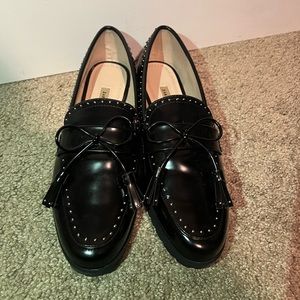 Black Zara loafers.